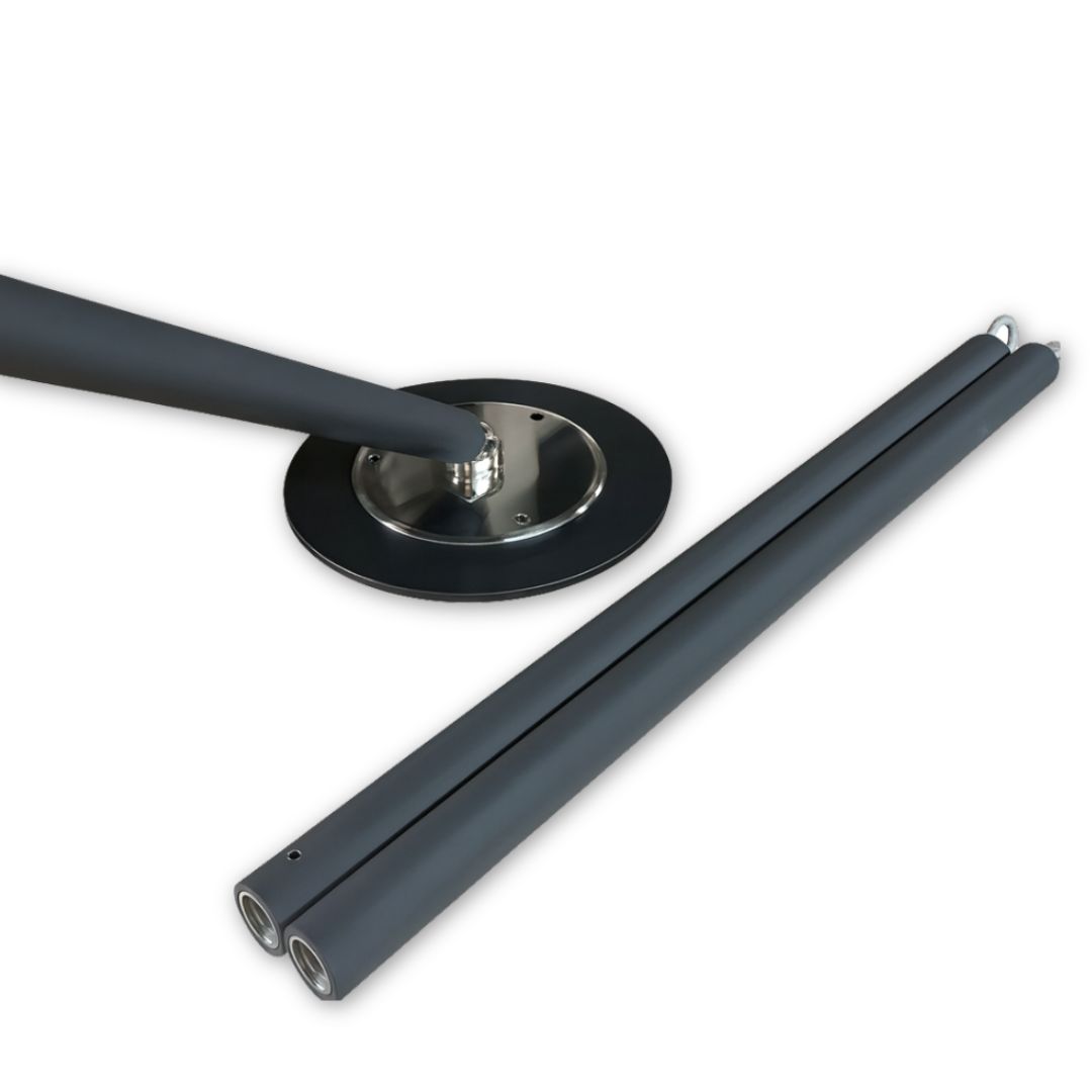 CHINESE Aerial RUBBER POLE SET – сhinese flying pole 3 m / 38 mm grip + POLE BASE